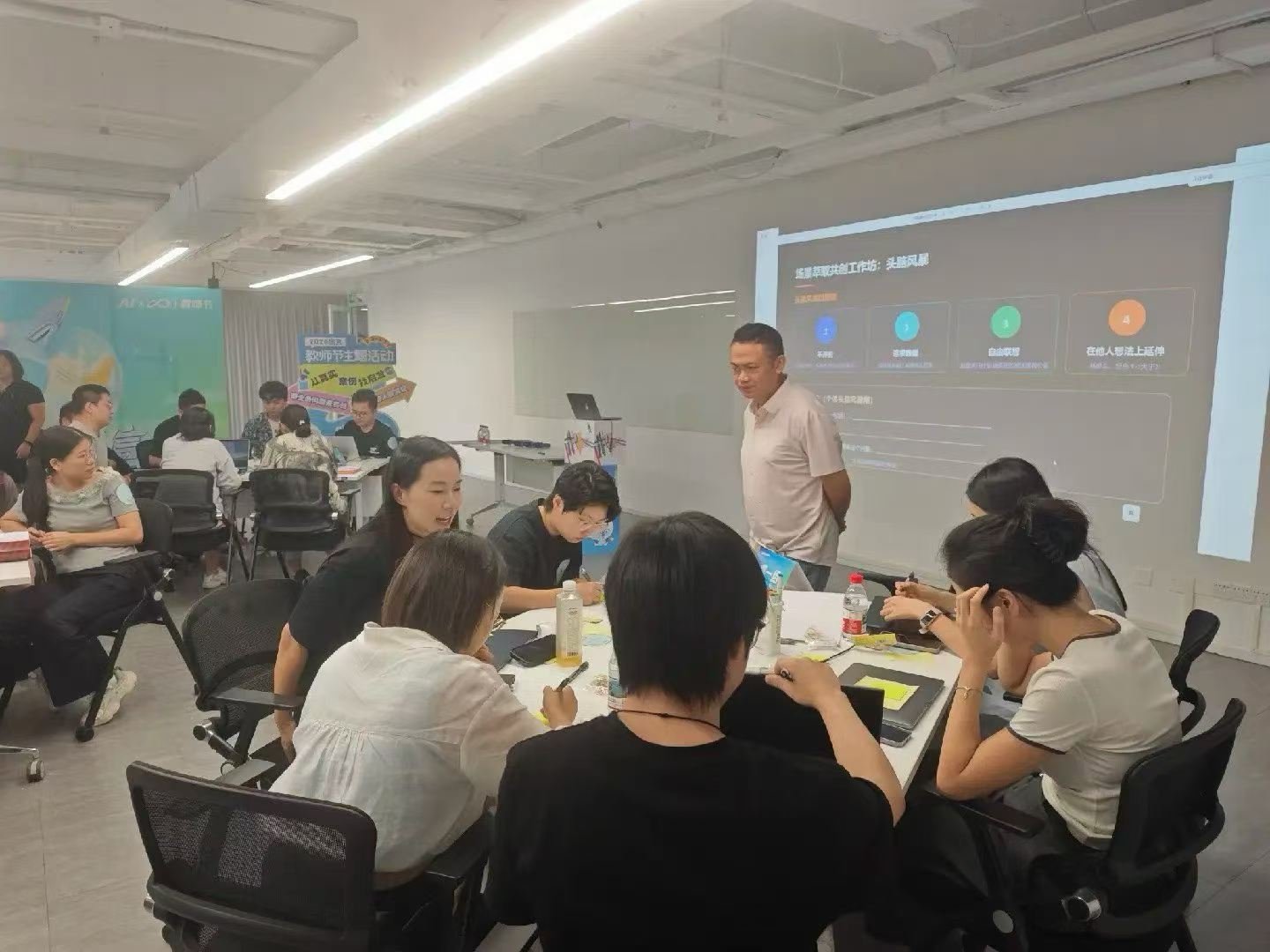 右军老师在游戏社交企业内训现场讲解