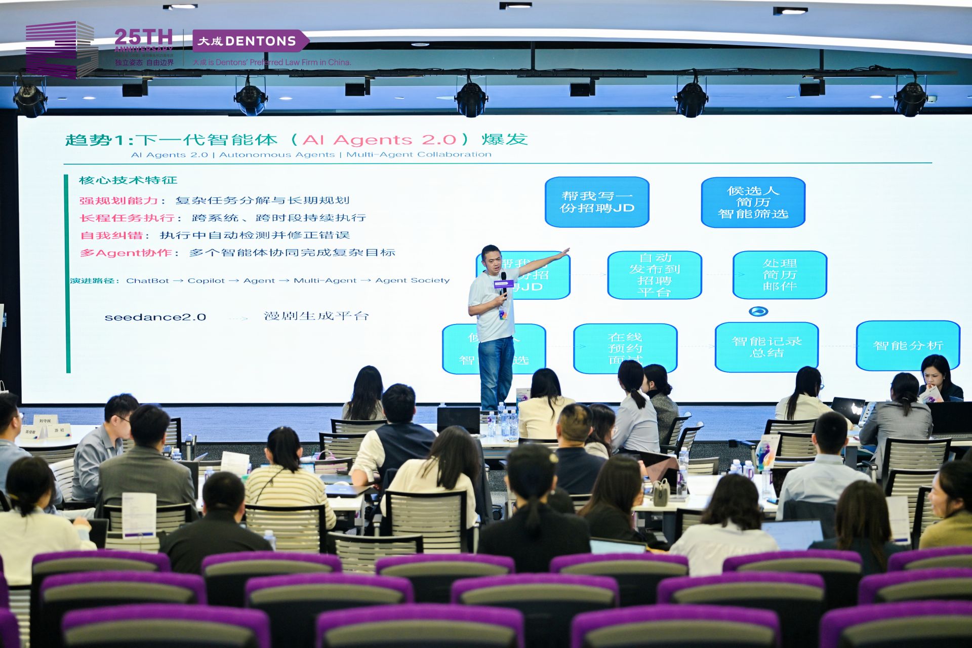 右军老师在大成律师事务所法律AI Agent培训现场演讲